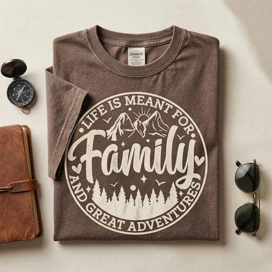 Custom Family Adventure Shirt, Life Is Meant For Family and Great Adventures Tee, Personalized Mountain Vacation Shirt
