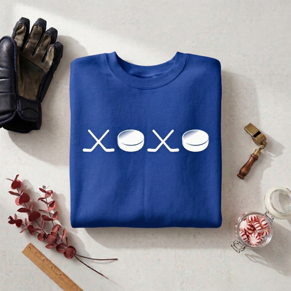 XOXO Hockey Sweatshirt | Preppy Hockey Mom Crewneck | Gameday Apparel Sticks Pucks Pullover