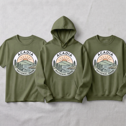 Acadia National Park Hoodie, Maine Nature Sweatshirt, Retro National Park T-Shirt, Custom Outdoorsy Gift, Personalized Hiking Apparel