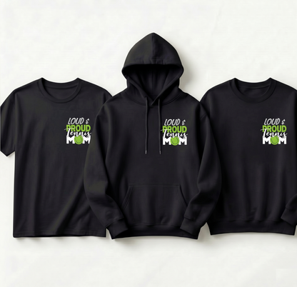 Custom Loud and Proud Tennis Mom Hoodie, Personalized Tennis Mom Shirt, Game Day Tennis Sweatshirt, Tennis Mama Gift