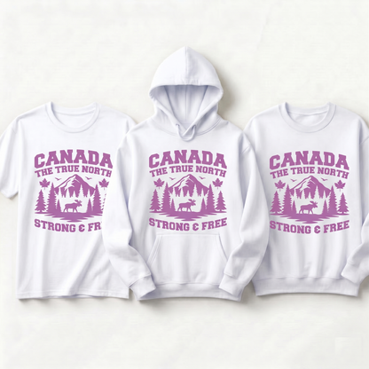 Canada The True North Sweatshirt, Strong and Free Hoodie, Custom Canadian Moose Shirt, Vintage Canada Outdoors Tee, Personalized Nature Gift