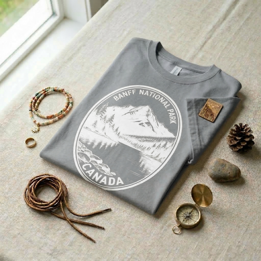 Banff National Park Shirt | Vintage Alberta Canada T-Shirt | Retro Mountain Graphic Tee | Banff Souvenir | Nature Lover Gift | Canadian Rockies Tee