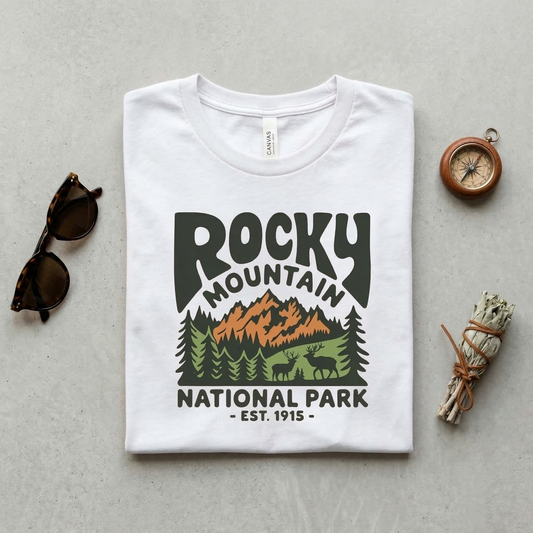 Rocky Mountain National Park Shirt | Retro Colorado T-Shirt | Vintage Hiking Tee | Outdoorsy Granola Girl Apparel | Nature Lover Gift