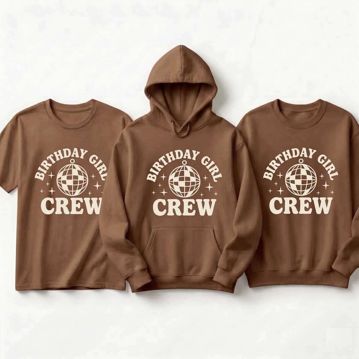 Birthday Girl Crew Shirt, Retro Disco Ball Birthday Hoodie, Neutral Birthday Party Sweatshirt, Personalized Birthday Trip Gifts