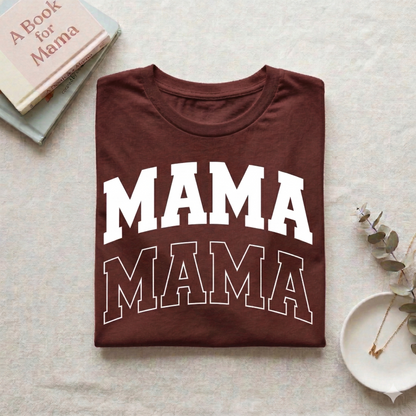 Mama Varsity Shirt, Retro Mama Sweatshirt Aesthetic, Mother's Day Gift, Minimalist Brown Graphic Tee, New Mom Gift