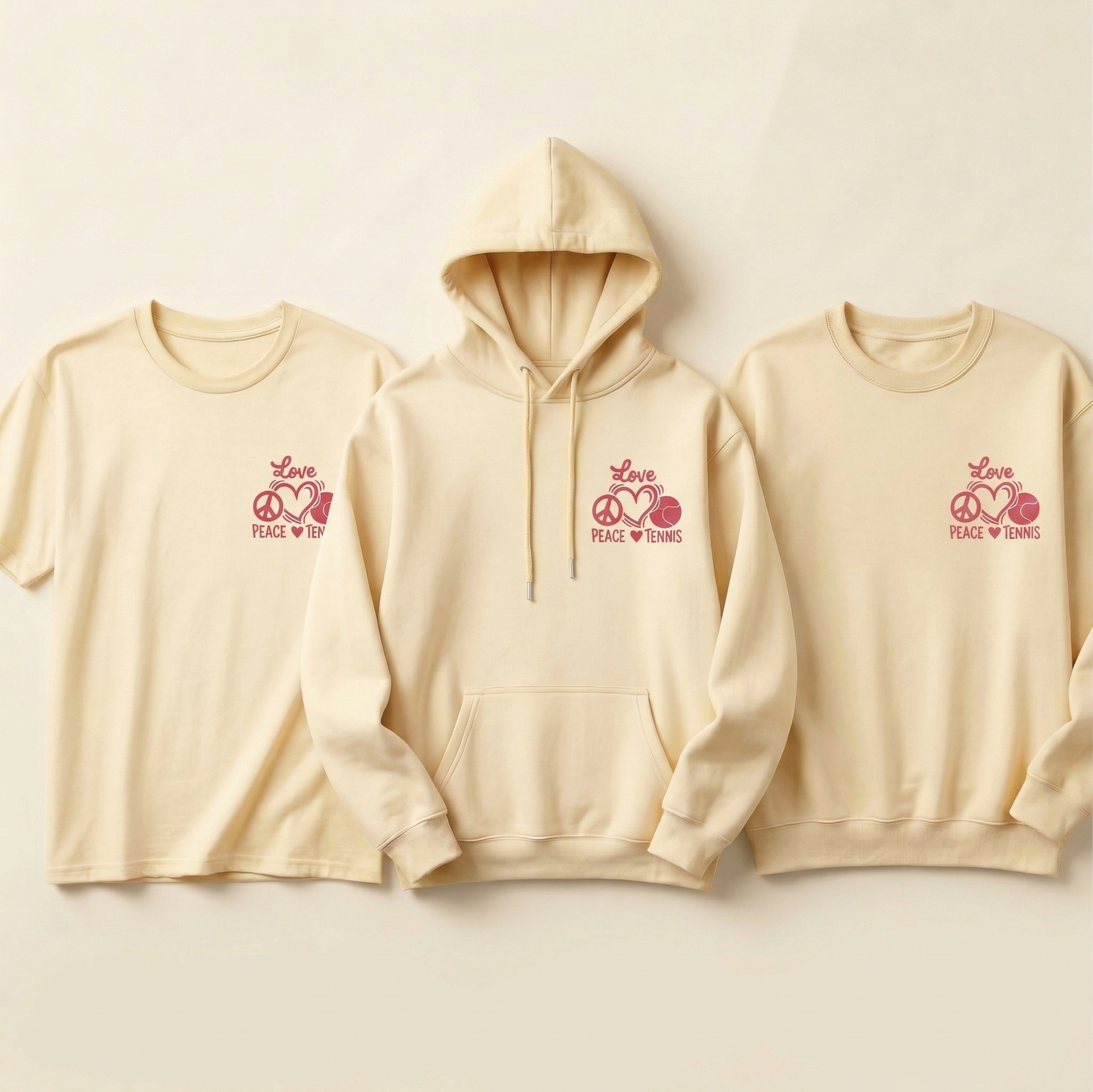 Custom Peace Love Tennis Shirt, Retro Tennis Hoodie, Personalized Tennis Lover Sweatshirt, Cute Sports Gift for Her, Tennis Team Apparel