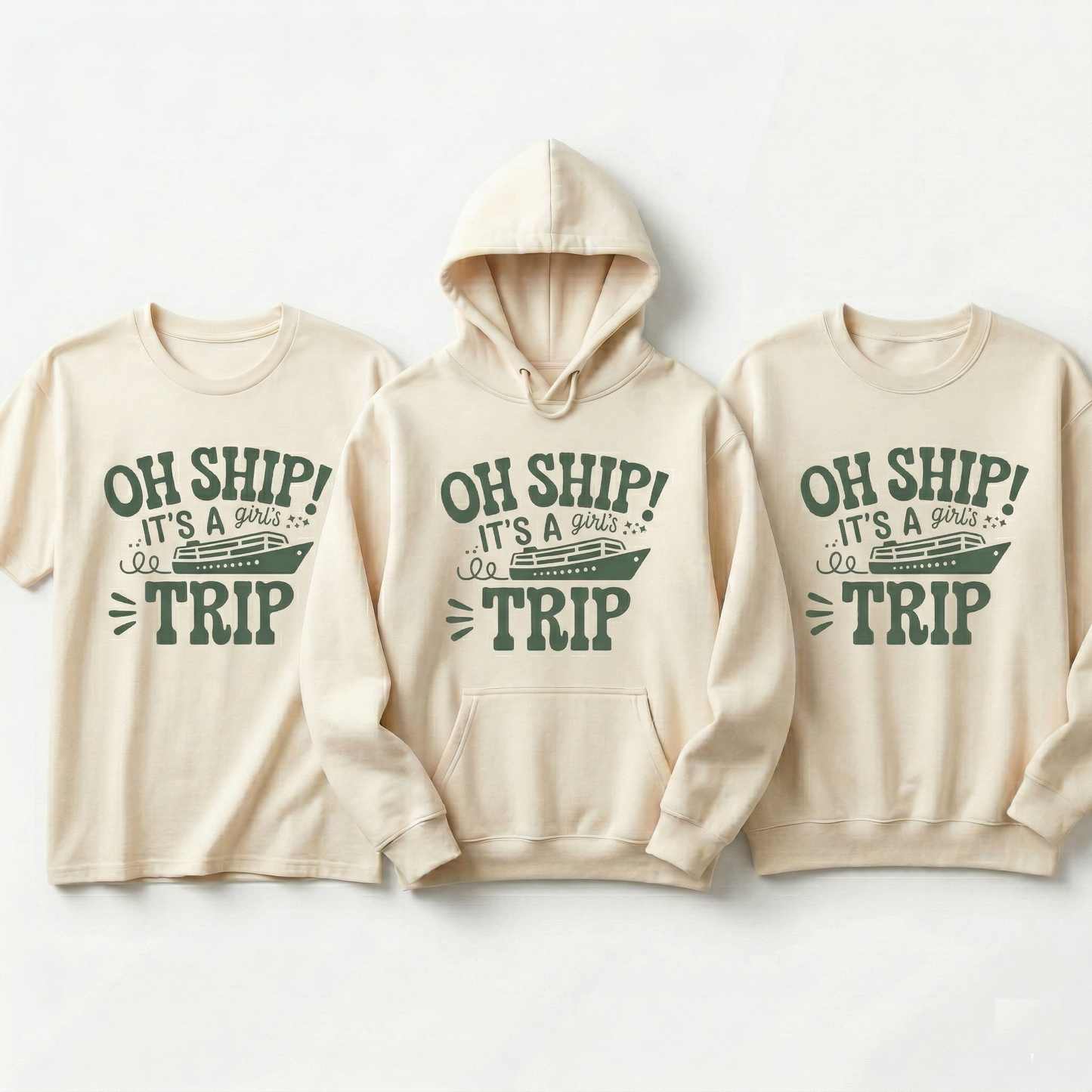 Custom Oh Ship It's a Girls Trip Shirt, Personalized Cruise 2026 T-Shirt, Matching Girls Cruise Tee, Funny Squad Shirt, Vacation Apparel