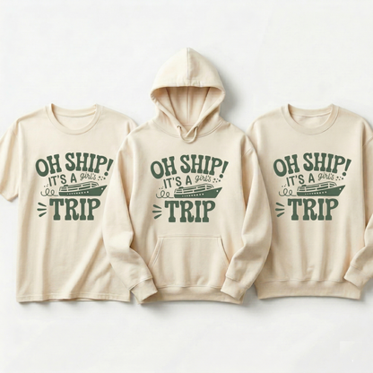 Custom Oh Ship It's a Girls Trip Shirt, Personalized Cruise 2026 T-Shirt, Matching Girls Cruise Tee, Funny Squad Shirt, Vacation Apparel