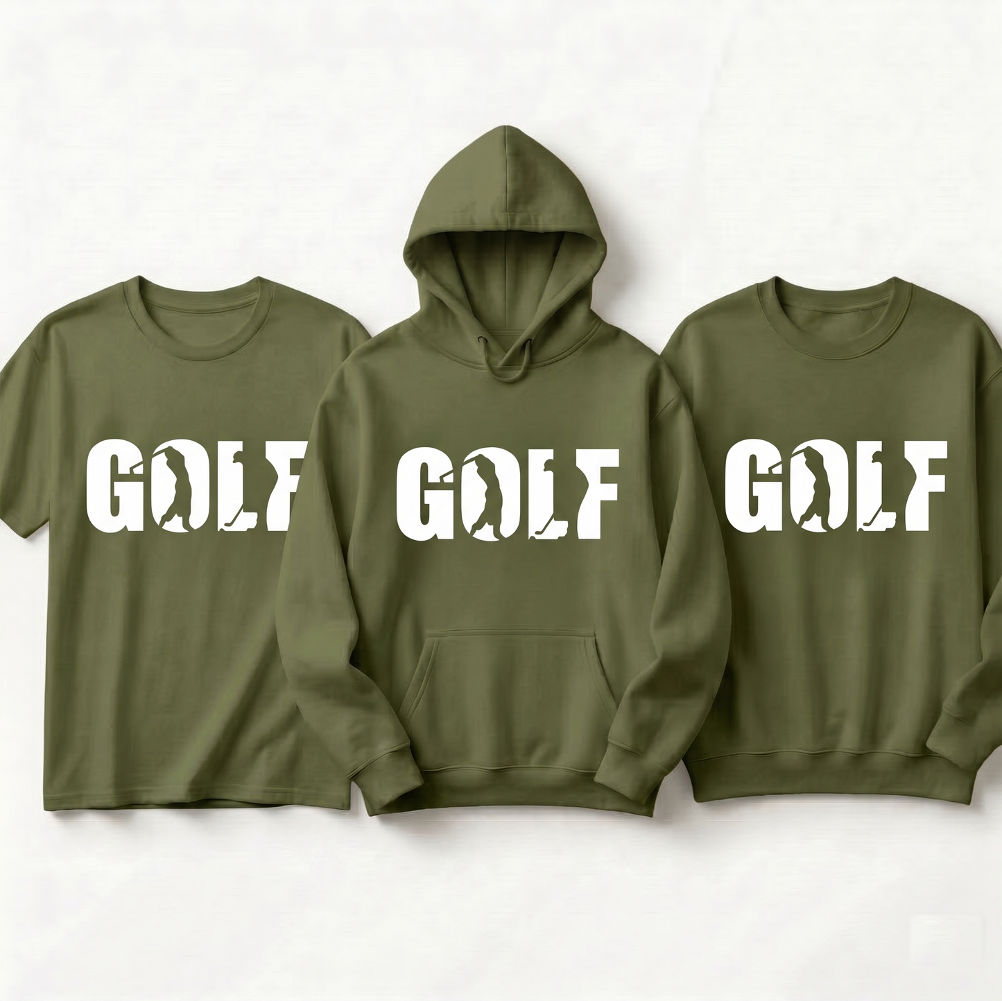 Custom Golf Silhouette Hoodie, Personalized Golfing Sweatshirt, Minimalist Golf T-Shirt, Custom Gift for Golfer, Personalized Club Apparel