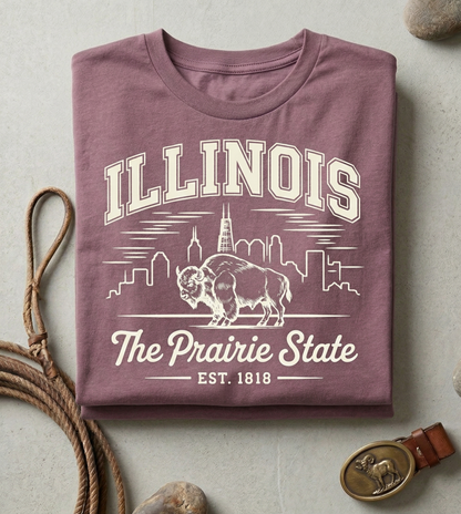 Custom Illinois Hoodie - Vintage Prairie State Sweatshirt - Retro IL 1818 Est. Pullover - Personalized Illinois Gift