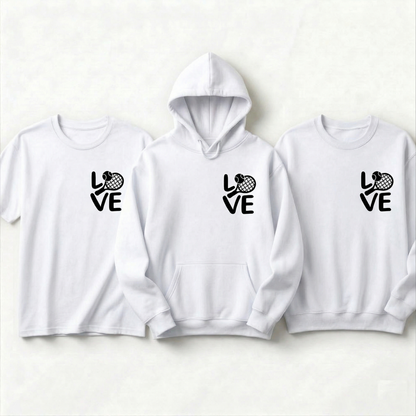 Custom Tennis Shirt, Tennis Lover Gift, Tennis Racket Hoodie, Tennis Mom Sweatshirt, Cute Love Tennis Apparel, Personalized Sports Team Tee