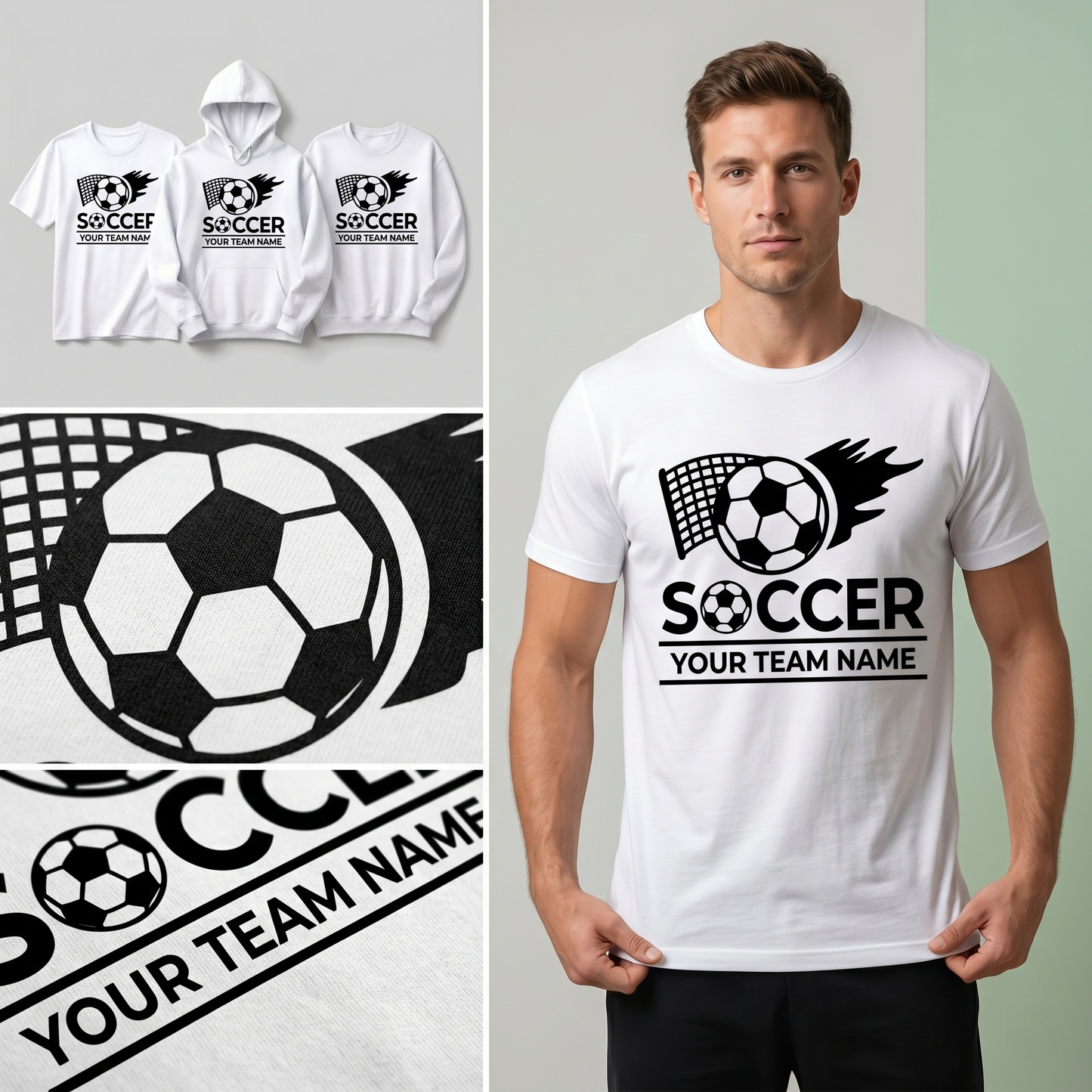 Custom Soccer Team Hoodie and Shirt, Personalized Gift for Players, Flaming Soccer Ball Sweatshirt with Team Name, Personalized Hoodie
