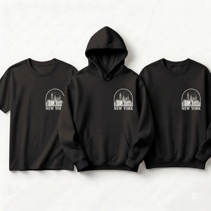 Custom City Skyline Hoodie, Minimalist Line Art Cityscape Sweatshirt, Custom Travel Souvenir Gift, Personalized Destination Apparel,