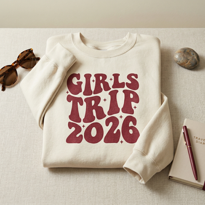 Custom Vacation T-Shirt, Retro Wavy Typography Tee, Matching Girls Weekend Shirts, Bachelorette Party Trip, Summer 2026 Travel Top