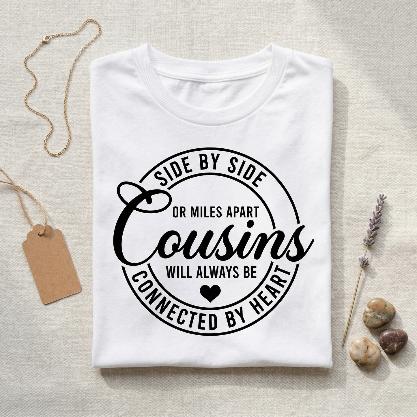 Cousins Side by Side or Miles Apart Shirt, Custom Family Reunion Tee, Long Distance Cousin Gift, Best Friend Cousin T-shirt, Minimalist Family Trip Apparel, Personalized Cousin Crew Tops