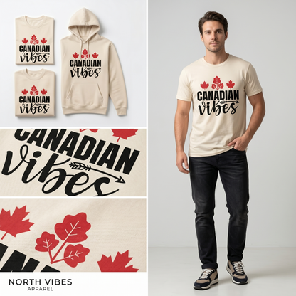 Canadian Vibes Sweatshirt, Custom Maple Leaf Shirt, Personalized Canada Day Hoodie, Matching Family Vacation Tees