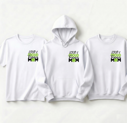 Custom Loud and Proud Tennis Mom Hoodie, Personalized Tennis Mom Shirt, Game Day Tennis Sweatshirt, Tennis Mama Gift