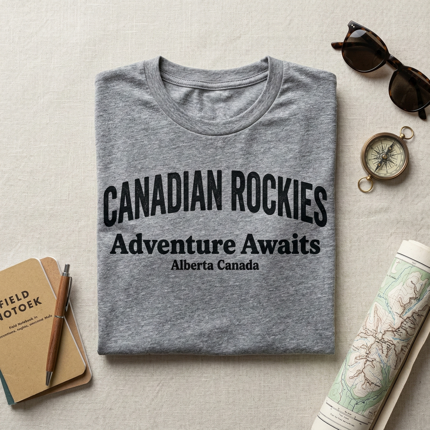 Custom Destination T-Shirt | Personalized City and State Shirt | Custom Slogan Souvenir Tee | Minimalist Adventure Awaits Heather Tshirt