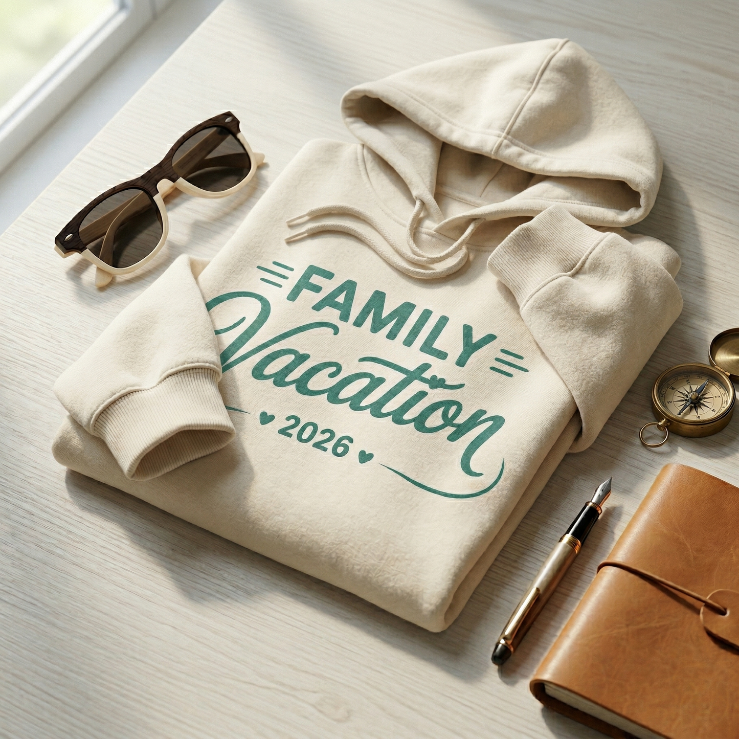 Custom Family Vacation 2026 Shirt, Minimalist Matching Family Trip Tees, Personalized Sage Green Vacation T-shirt, Boho Family Reunion Shirt