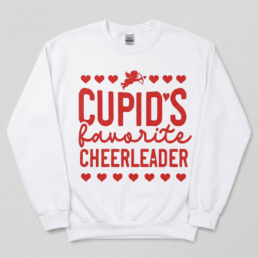 Cupid's Favorite Cheerleader Sweatshirt | Valentine's Day Cheer Shirt | Girls Cheerleading Pullover