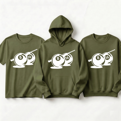 Custom Billiards 8 Ball Shirt, Personalized Pool Player Hoodie, Retro Snooker Birthday Sweatshirt, Minimalist Billiards Gift