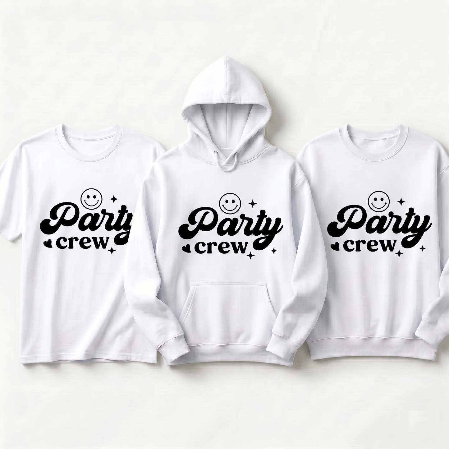 Personalized Group Event Sweatshirt, Matching Party Trip Shirts, Groovy Party Crew Tee, Party Outfits, Birthday Party Crew Hoodies