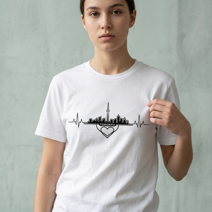 Custom Toronto Heartbeat Shirt, Toronto Skyline Hoodie, Personalized Toronto Canada Sweatshirt, Toronto CN Tower Gift
