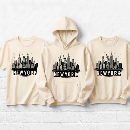 Custom New York City T-Shirt - Minimalist NYC Skyline Shirt- New York Vacation Souvenir - Custom City Apparel Gift