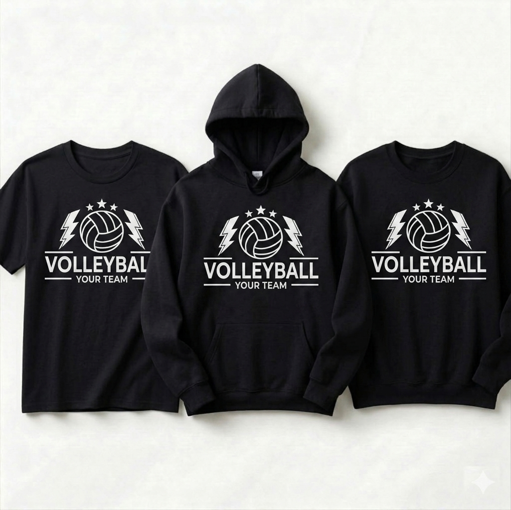 Custom Volleyball Team Shirt, Personalized Volleyball Hoodie, Volleyball Spirit Wear, Custom Volleyball Sweatshirt, Personalized Player Gift