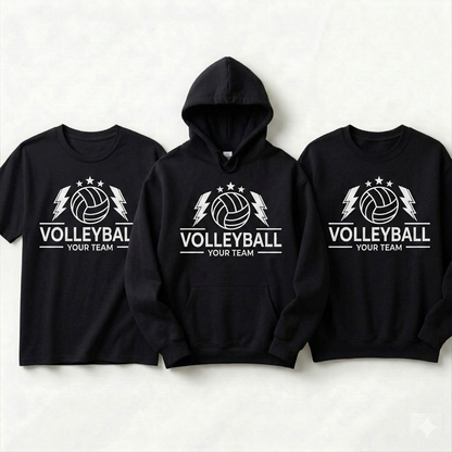Custom Volleyball Team Shirt, Personalized Volleyball Hoodie, Volleyball Spirit Wear, Custom Volleyball Sweatshirt, Personalized Player Gift