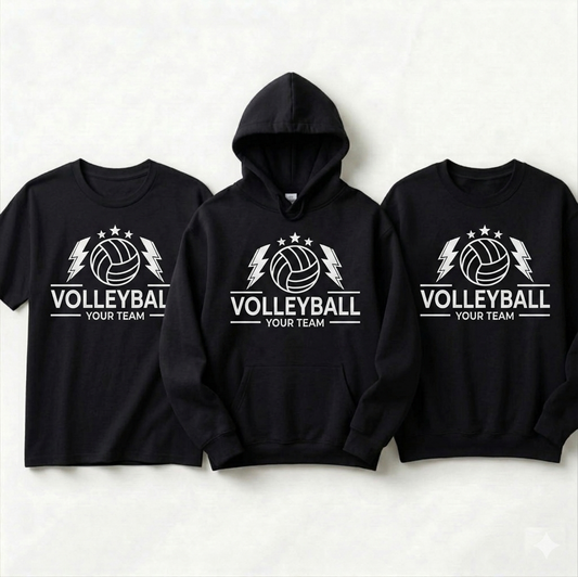 Custom Volleyball Team Shirt, Personalized Volleyball Hoodie, Volleyball Spirit Wear, Custom Volleyball Sweatshirt, Personalized Player Gift
