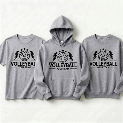 Custom Volleyball Team Shirt, Personalized Volleyball Hoodie, Volleyball Spirit Wear, Custom Volleyball Sweatshirt, Personalized Player Gift