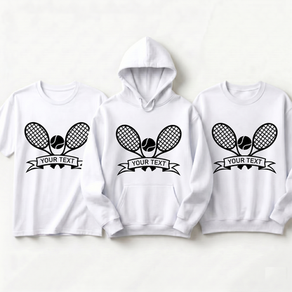 Custom Tennis T-Shirt, Personalized Tennis Racket tee with Name, Custom Team Sports Tee, Tennis Lover Gift, Personalized Tennis Player Shirt