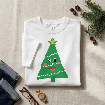 Kids Christmas Tree Shirt | Red Holiday Toddler Tee, Festive Winter Outfit