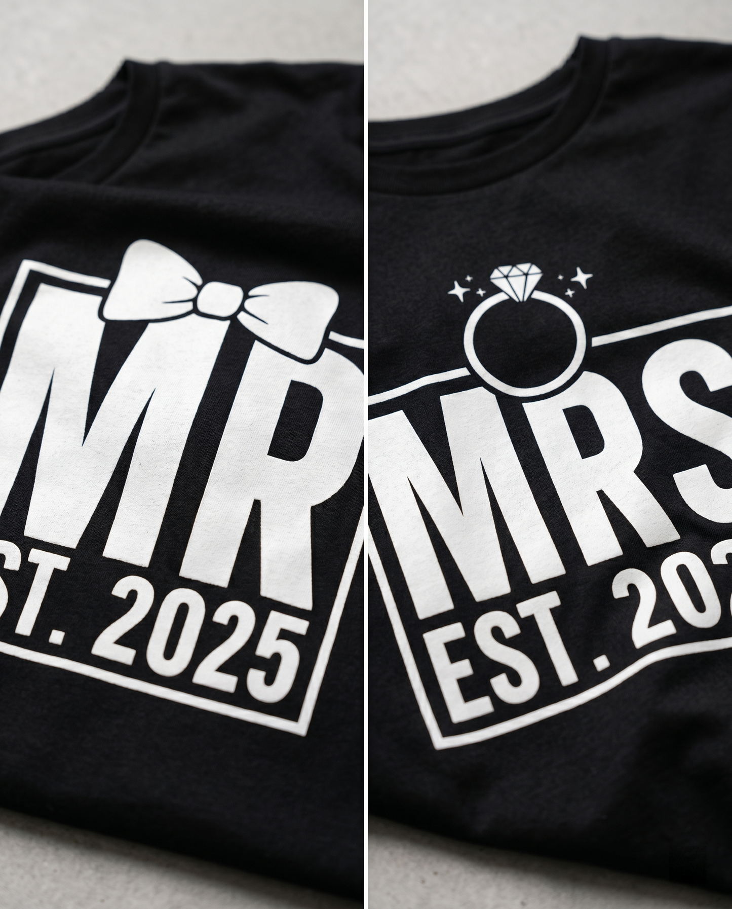 Personalized Wedding Date T-Shirts, Matching Couple Honeymoon Tees, Newlywed Gift, Bride and Groom Shirts, Custom Anniversary Gift