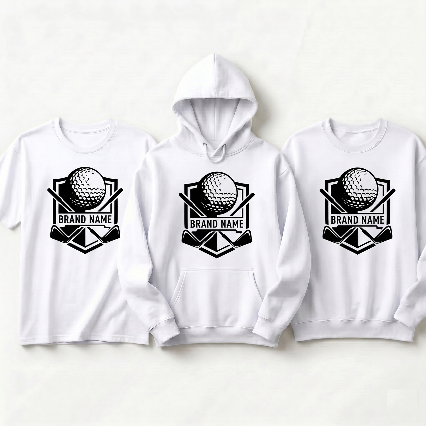Custom Golf Crest Hoodie, Personalized Golf Ball Sweatshirt, Country Club T-Shirt, Custom Logo Golf Apparel, Personalized Gift for Golfer