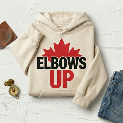 Elbows Up Hoodie, Custom Canadian Hockey Sweatshirt, Maple Leaf Sports Apparel, Canada Game Day Shirt, Personalized Hockey Fan Gift