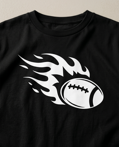 Custom Flaming Football Hoodie, Personalized Football Fire Shirt, Game Day Sweatshirt, Football Player Gift, Custom Team Spirit Apparel