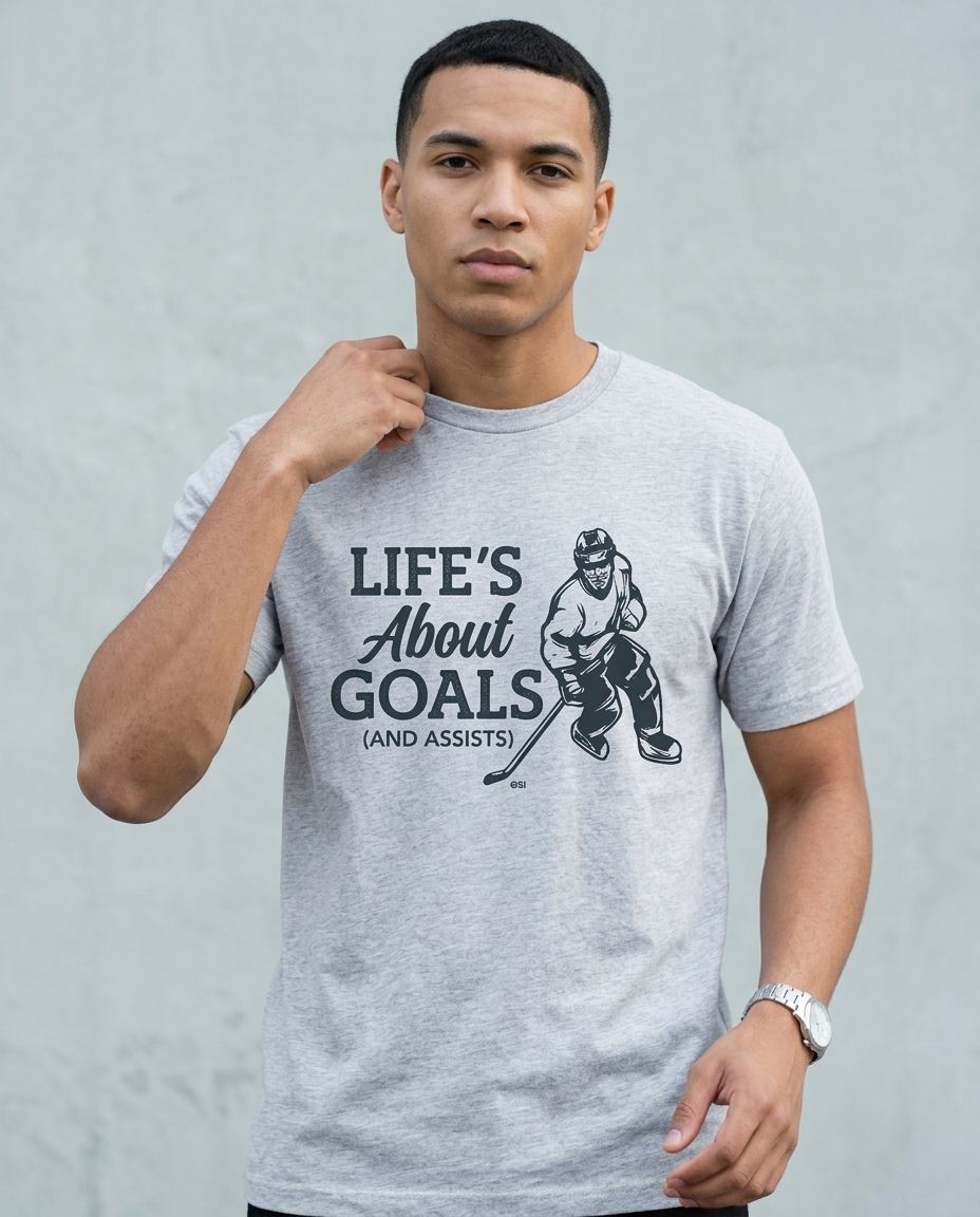 Custom Hockey Hoodie, Life's About Goals and Assists Sweatshirt, Personalized Hockey Player Gift, Custom Name Hockey Pullover
