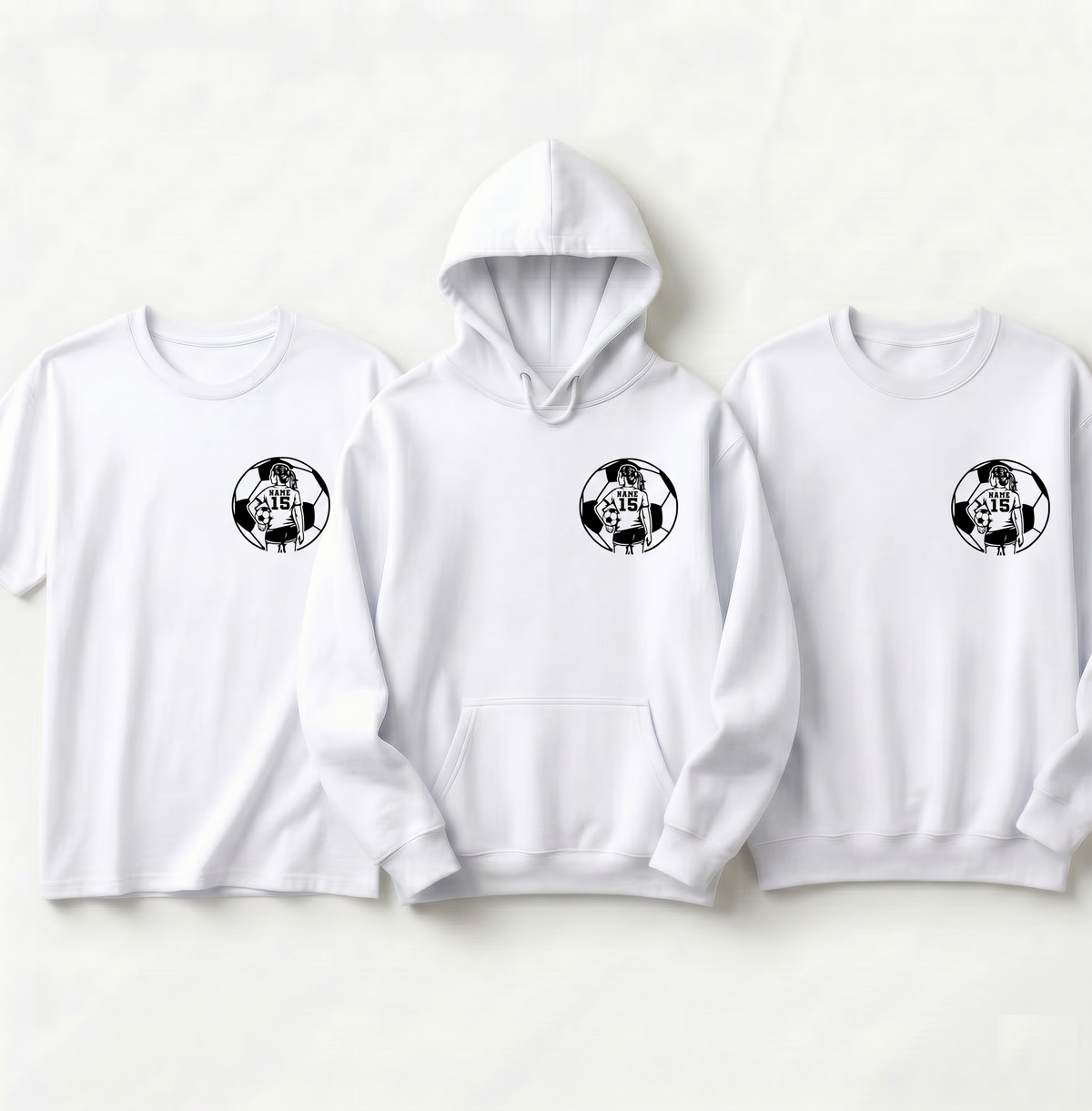 Personalized Girls Soccer Shirt, Custom Name & Number Soccer Hoodie, Female Soccer Player Sweatshirt, Soccer Mom Gift, Custom Team Apparel