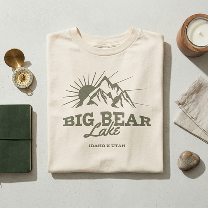 Custom Mountain Lake T-Shirt - Personalized Adventure Shirt - Big Bear Lake Souvenir Tee - Custom City and State Hiking Shirt
