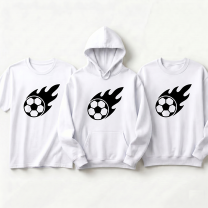 Custom Flaming Soccer Ball Shirt, Personalized Soccer Team Hoodie, Soccer Ball Sweatshirt, Soccer Player Gift, Customized Sports Apparel