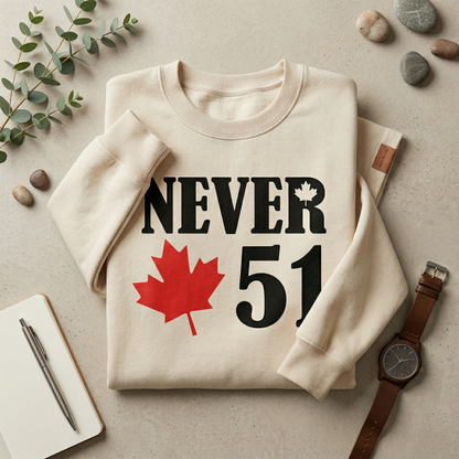Custom Never 51 Canadian Hoodie - Personalized Canada Maple Leaf Sweatshirt - Retro Style Canada Pullover - Custom Year Canadian Souvenir