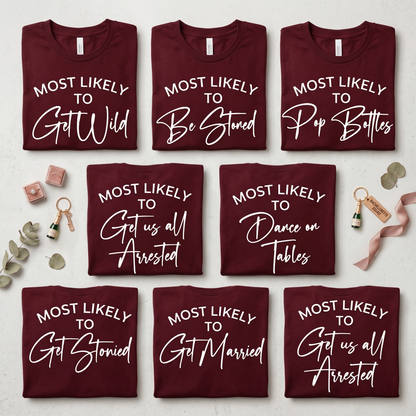 Custom Bachelorette Party Tees, Funny Wedding Party Shirts, Bridesmaid Shirts, Custom Bridal Gift, Matching Outfits, Group Wedding Shirts.