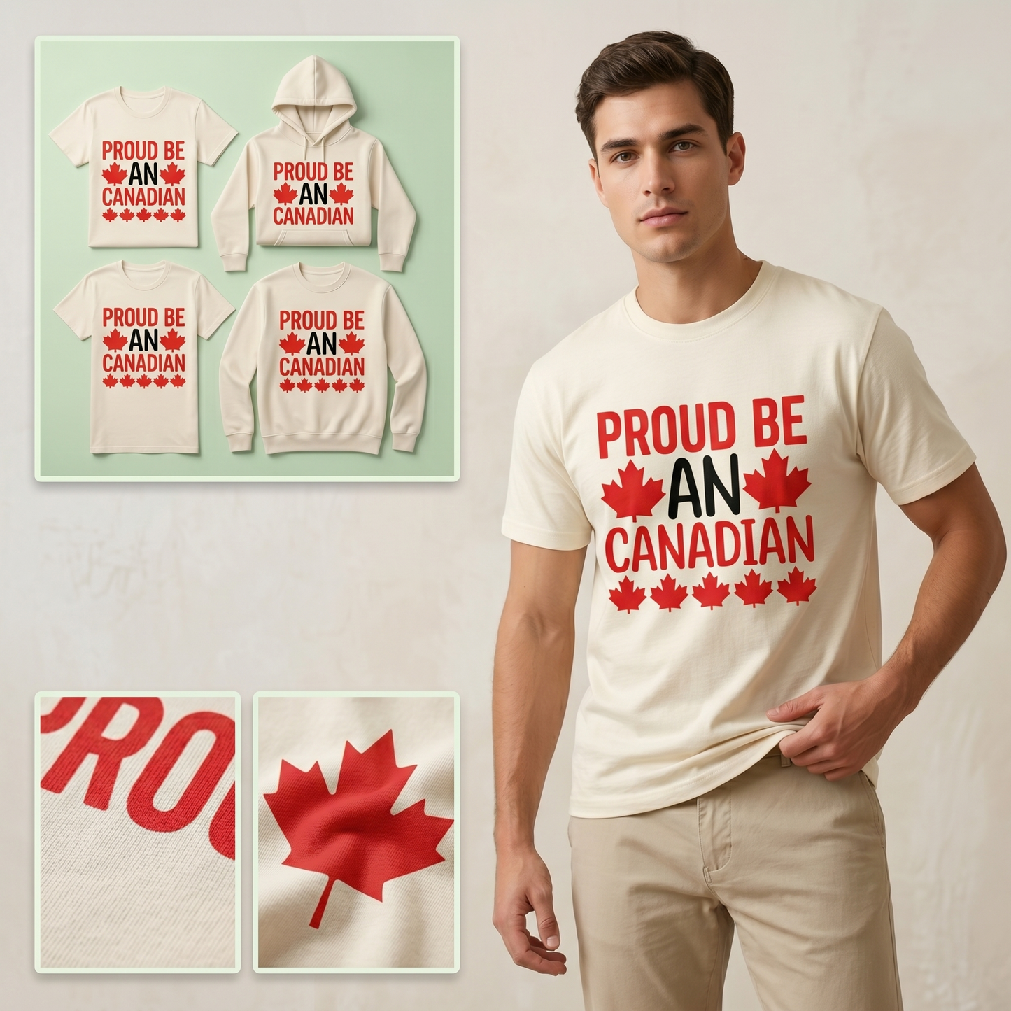Custom Proud to be Canadian Hoodie & Sweatshirt | Personalized Canada Maple Leaf T-Shirt | Canadian Pride Gift | Unisex Patriotic Clothing