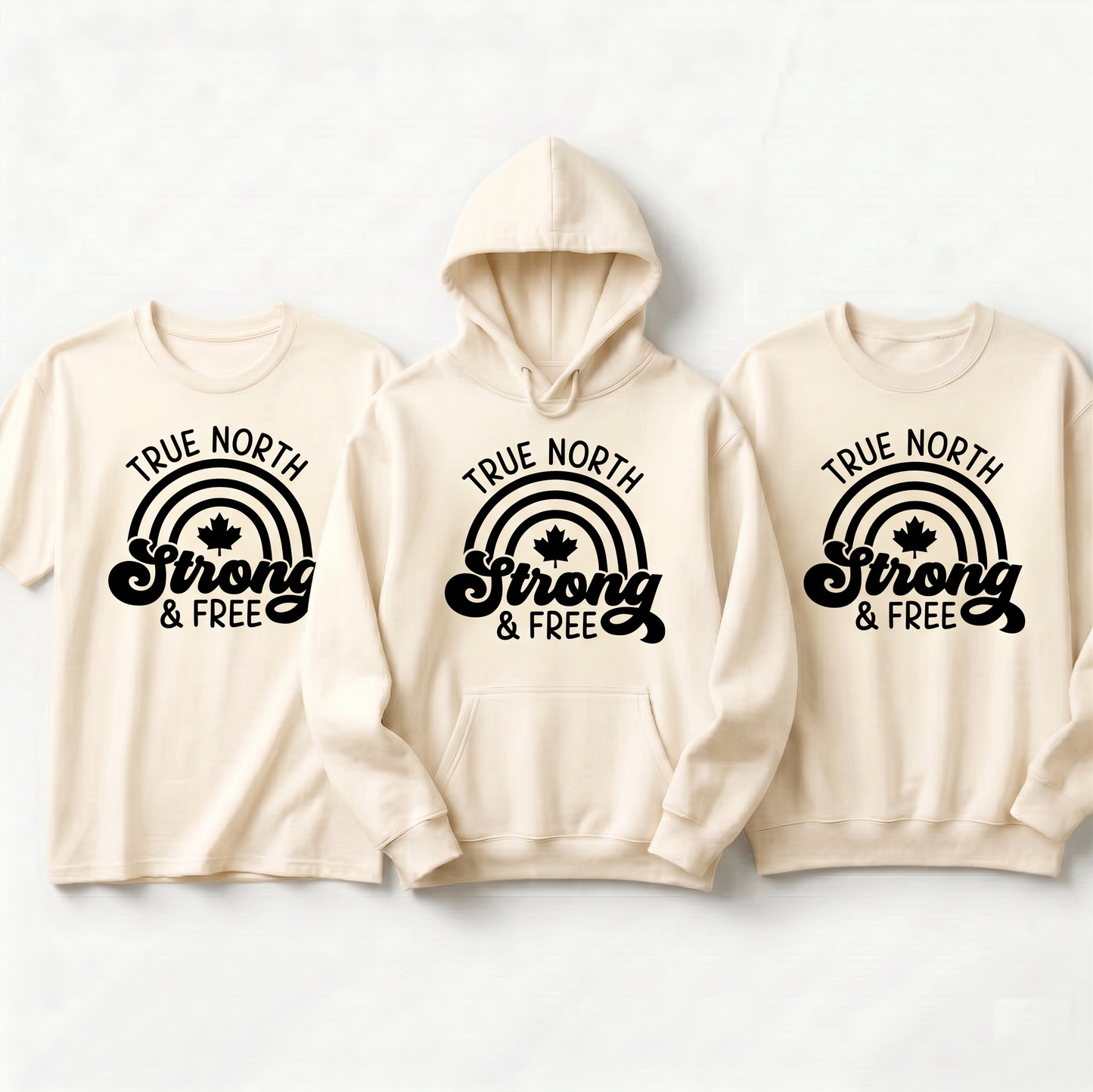 Custom True North Strong and Free Hoodie | Canada Maple Leaf Sweatshirt | Personalized Canadian Pride T-Shirt | Unisex Patriotic Apparel