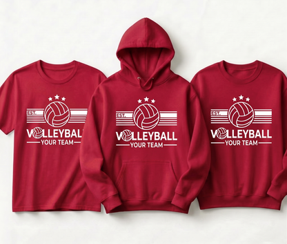 Custom Volleyball Team Shirts, Personalized Volleyball Hoodie, Volleyball Sweatshirt, Custom Team Wear, Matching Volleyball Team Apparel