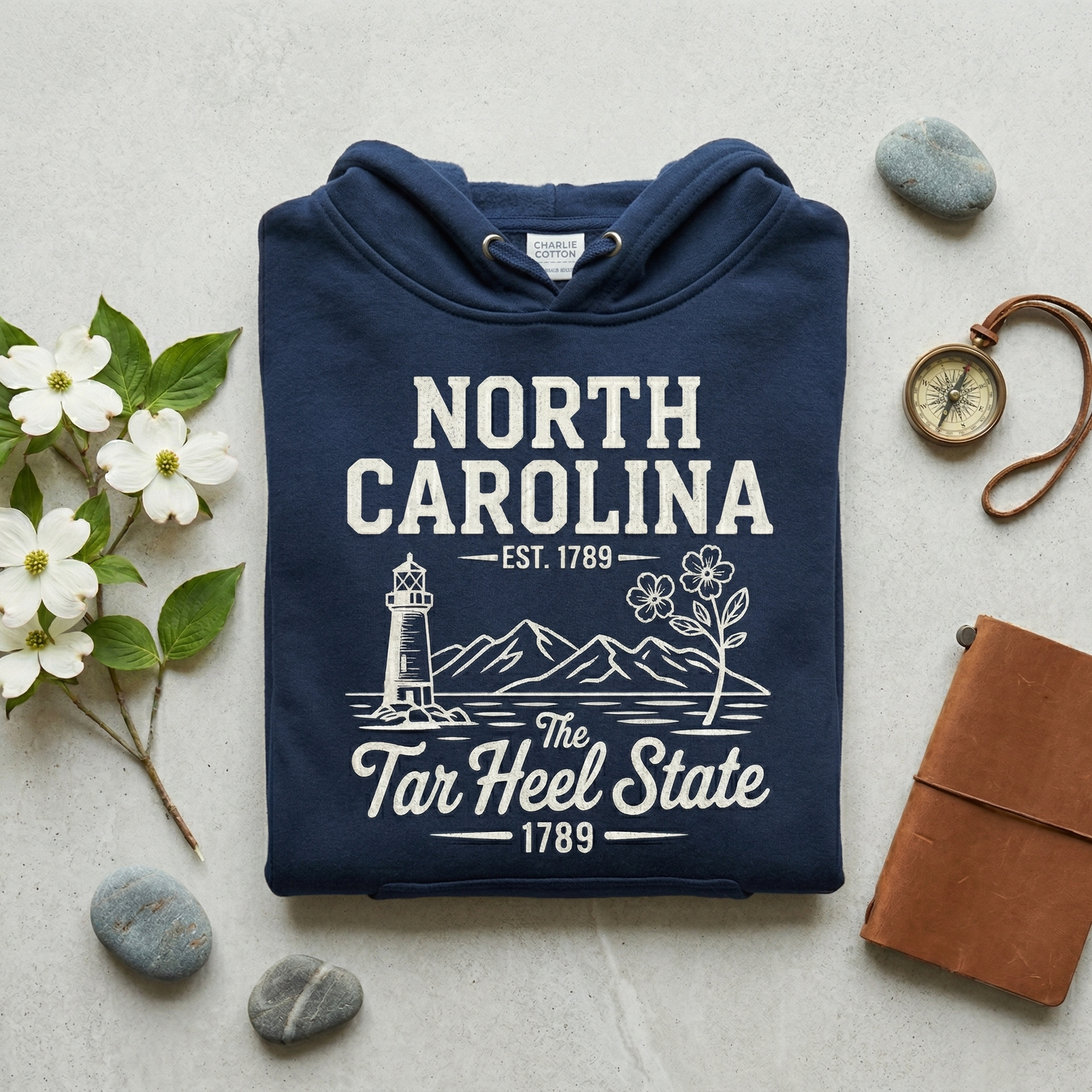Custom North Carolina Hoodie - Vintage Tar Heel State Sweatshirt - Retro NC 1789 Est. Pullover - Personalized North Carolina Gift
