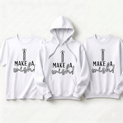 Custom Make a Wish Birthday Shirt, Personalized Birthday Candle Hoodie, Custom Name Birthday Sweatshirt, Birthday Gift for Her