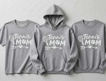 Custom Tennis Mom Shirt, Personalized Tennis Mother Gift, Tennis Racket Hoodie, Cute Tennis Mom Sweatshirt, Sports Mom Apparel, Game Day Tee